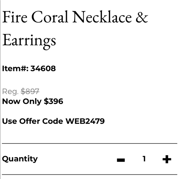 Stauer- Fire coral necklace and earring set - Picture 3 of 8